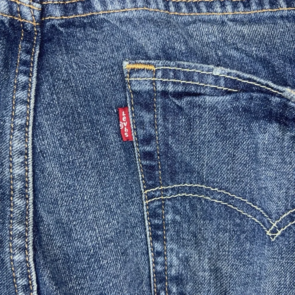 Levi's 511 Slim Fit Jeans Men's 38x32 Blue Distressed Ripped Dark Wash Denim EUC
